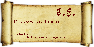 Blaskovics Ervin névjegykártya